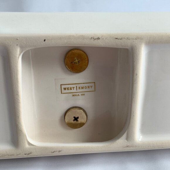 West Emory Bracelet Bar Jewelry Organizer Storage Ceramic White Gold - Picture 8 of 8